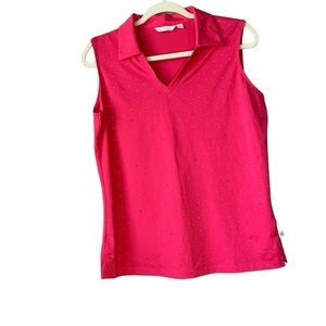 Lady Hagen EUC collared vneck golf tank in hot‎ pink. Size M